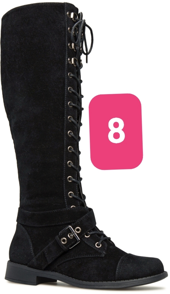 New JustFab black suede boots